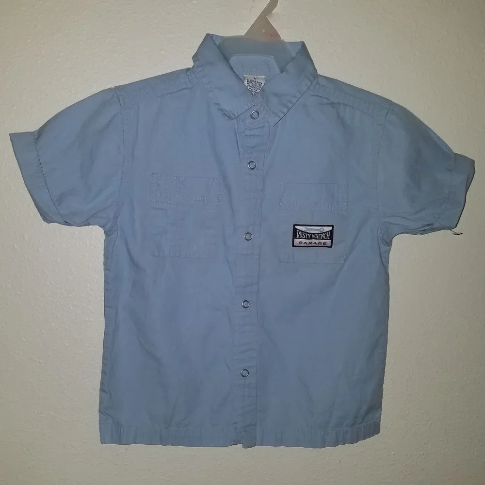 Gymboree Jack's Garage Rusty Wrench Button Front Shirt Boys 4 Mechanic Costume
